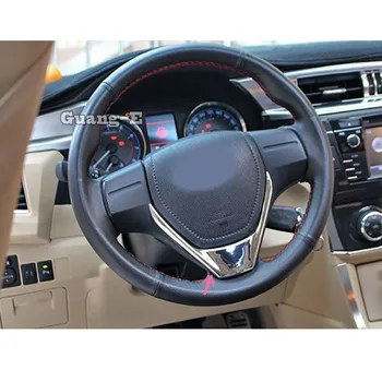 

For Toyota Corolla Altis 2014 2015 2016 Stick Styling Cover ABS Chrome Steering Wheel Inner Kit Switch Trim Lamp Frame Panel