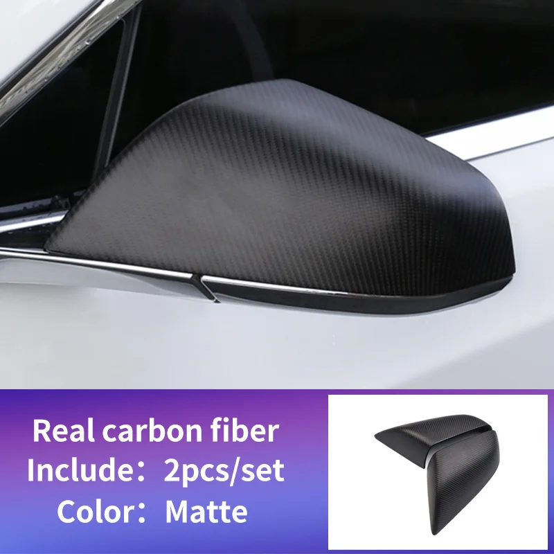 matte 2pcs Крышка зеркала заднего вида для автомобиля tesla модель s tesla модель s tesla автомобильные аксессуары tesla модель s углеродное волокно внешний вид - Название цвета: matte 2pcs