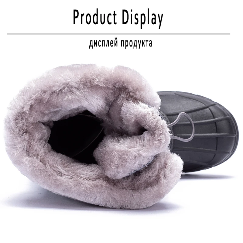 Kid's Hiking Boots Faux Fur Rubber Duck Snow Boots Childre Waterproof Warm Fur Lined Outdoor Shoes for Boys Big Kids