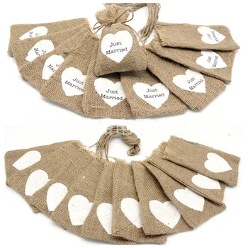 

10Pcs Wedding Party Candy Bags Just Married Gift Bags Hen Party Team Bride Gifts Bag Wedding Party Supplies HL97