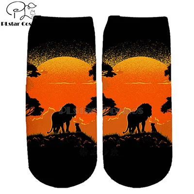 Ух девушка Лидер продаж на каждый день с изображением короля льва Simba хлопковые носки красочные брендовая теплая одежда с рисунками героев мультфильмов, короткие ботильоны носки Хэллоуин-2 - Цвет: 15