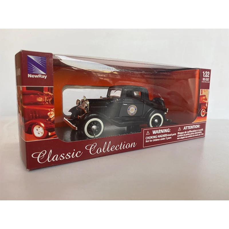 JKC 1967 - Black Kids Play Vehicle Toys with Pull Back Action and Open Doors Tianmei 1:32 Scale Classic Car Alloy Die-Cast Car Model Collection Decoration Ornaments 