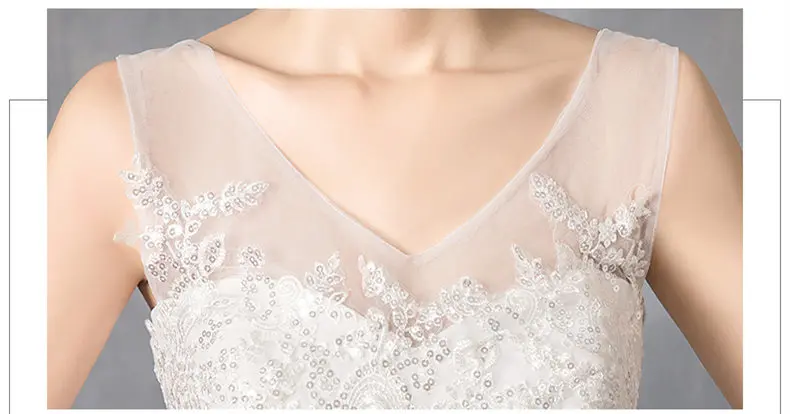 It's YiiYa Wedding Dresses Plus Size Boho V-neck Wedding Dress Long Elegant Lace Sleeveless Vestido De Novia HS335