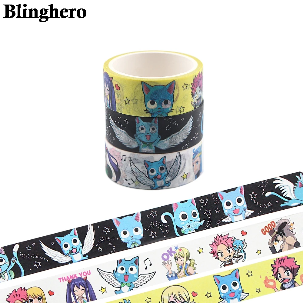 

CA1562 15mmX5m Anime Cat Washi Tape Paper DIY Planner Tape Adhesive Tapes Stickers Decorative Stationery Tapes