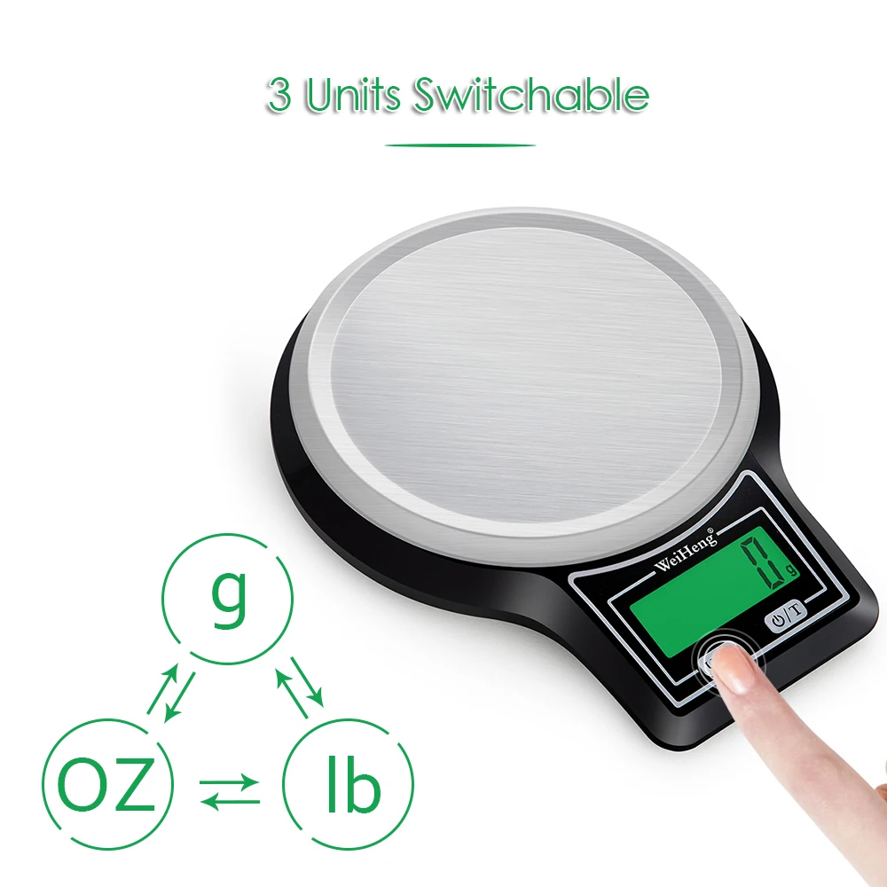  Electronic Digital Kitchen Scale Stainless Steel Weighing Pan Food Scale Platform Scale with LCD Di - 4000327184720