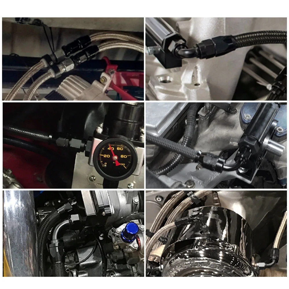 thumbnail image 2 of Female 6AN AN6 To 3/8" Swivel Barb Fitting Hose 90 Degree Elbow Adapter 2 of 13