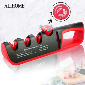 

Angle Adjustment Knife Sharpener 4 Stages Scissors Sharpening stone Professional Kitchen Grinder knives Whetstone Sharpener Tool