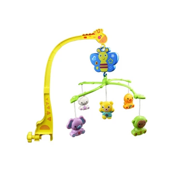 

4 in 1 Musical Crib Mobile Bed Bell Kawaii Animal Baby Rattle Rotating Bracket Toys Giraffe Holder Wind-Up Music Box Gift