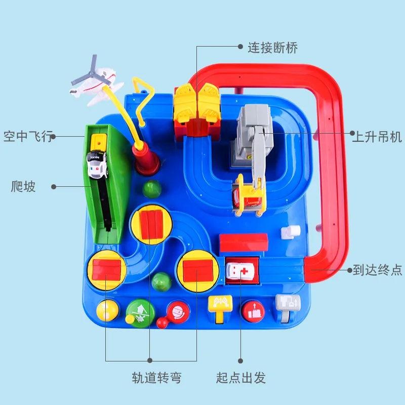 

Children tuo ma si Small Train Set Rail Car Checkpoints Adventure Machinery Set of Manual Educational Toy