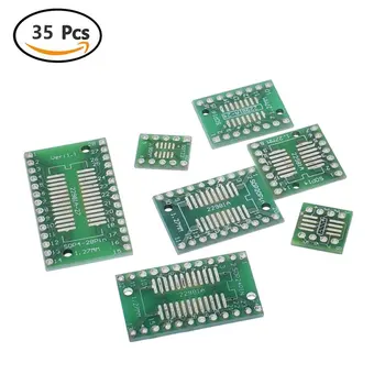 

35pcs 7value/5pcs PCB Board Kit SMD Turn To DIP SOP MSOP SSOP TSSOP SOT23 8 10 14 16 20 24 28 SMT To DIP