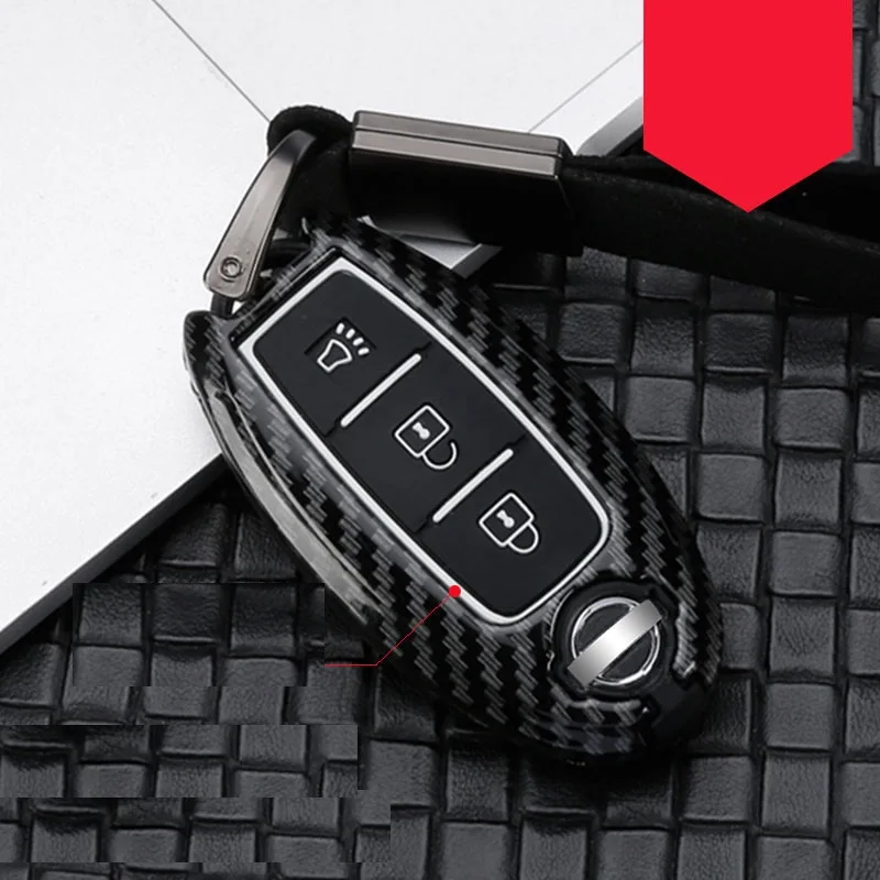 B carbob black Сплав из углеродного волокна+ силиконовый чехол для ключей чехол для Nissan Qashqai J10 J11 X-Trail t31 t32 kicks Tiida Pathfinder муранское Примечание Juke - Название цвета: B carbob black