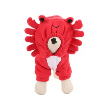

Dog Velvet HoodieRed Crab Cosplay Costume 2 Legged Funny Clothes Pet Cold Weather Outfits