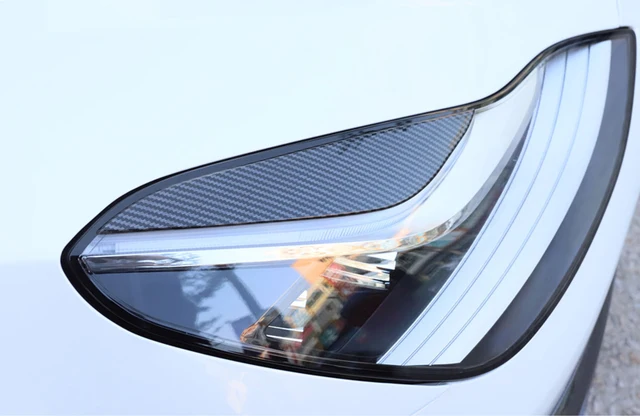 EVURU Scheinwerfer-Augenbrauen, Fit for Tesla Modell X 2015 2016 2017 2018  2019 2020 Wind Nebel Licht Trim Abdeckung Augenbraue Aufkleber Rahmen