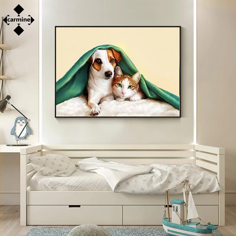 Canvas Cute Dog 3D Printing Poster Bedroom Living Room Wall Picture Home Decor Canvas Cute Dog 3D Printing Poster Bedroom Living Room Wall Picture Home Decor