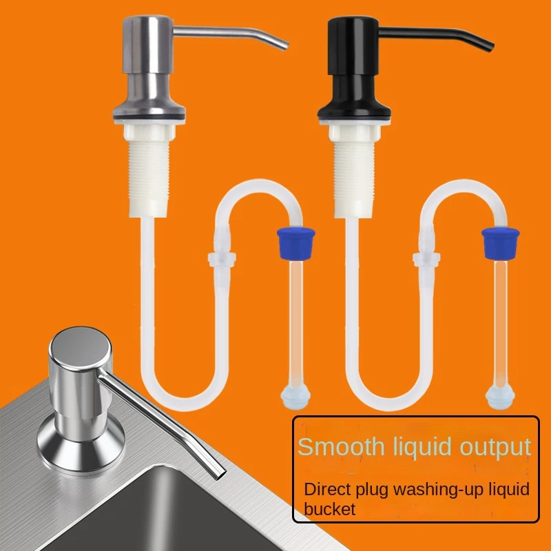 Extended tube soap dispenser stainless steel press kitchen detergent