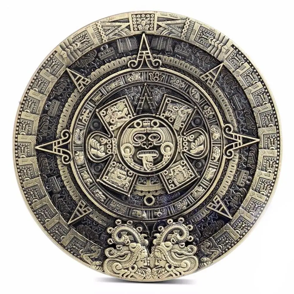 Mayan ацтекский Календарь Сувенир пророчество памятная монета искусство коллекционный подарок интересный