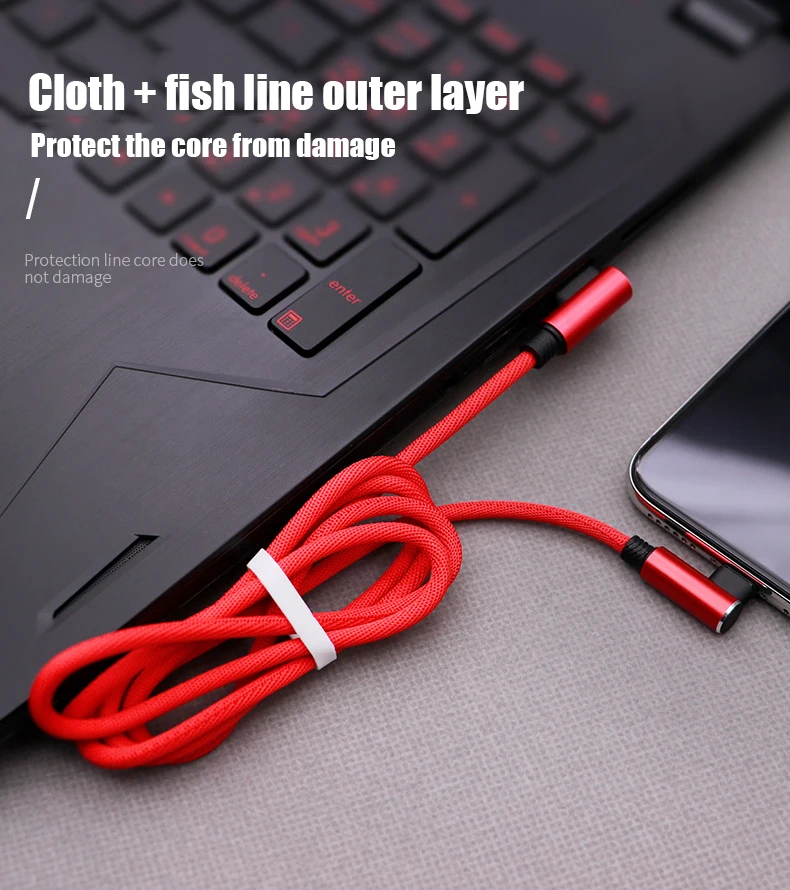 Micro USB кабель 2.4A быстрое зарядное устройство USB шнур 90 градусов локоть Nylona кабель для передачи данных с оплеткой для samsung Xiaomi iphone Android телефон