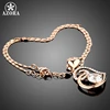 AZORA Rose Gold Color Clear Stellux Austrian Crystals Double Heart Pendant Necklace for Valentine's Day Gift of Love TN0009 ► Photo 2/6