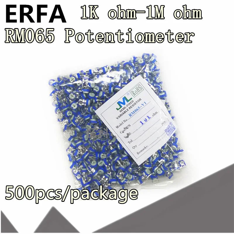 

500pcs RM065 RM-065 100 200 500 1K 2K 5K 500K 200K 100K 50K 10K 20K 1M ohm Trimpot Trimmer Potentiometer variable resistor 103