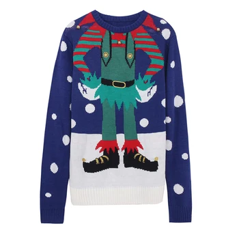 

Winter Coat Womens Sweater Female Round Neck Christmas Sweater Cartoon Fashion Womens Knitwear Long Sleeve Loose Knit Tops Cute