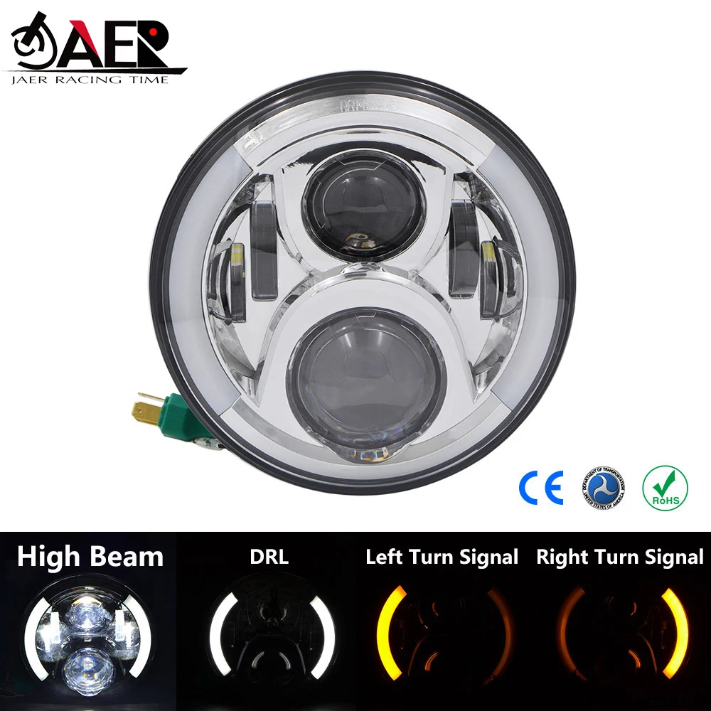 

7 Inch Round H4 H13 Led Headlight Turn Signal Lights DRL Headlamp Fog Lights for Harley Touring Trike FLSTC FLSTF moto