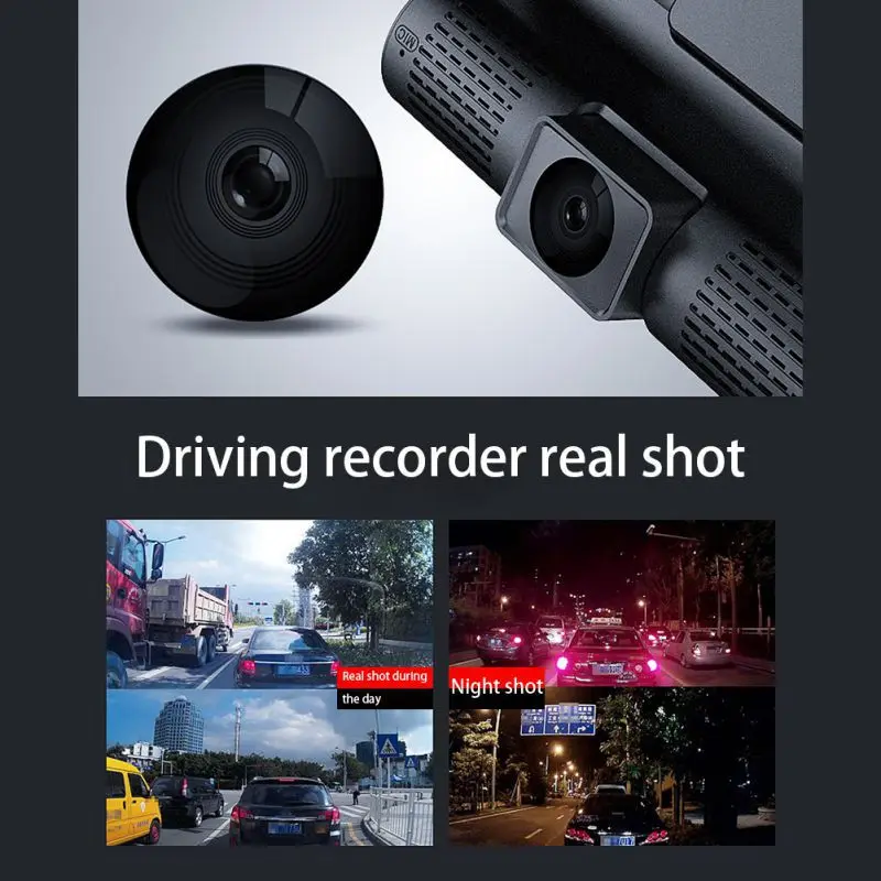 1 шт. Автомобильный видеорегистратор с 3 объективами камеры, двойной объектив с камерой заднего вида, видеорегистратор, Автомобильный регистратор, видеорегистратор, видеорегистратор