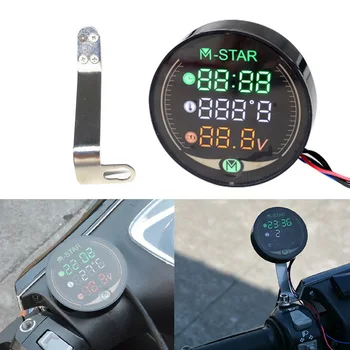 

Motorcycle Waterproof 9-24V 3-in-1 Night Vision Voltmeter Display Table LED Meter Time Temperature Clock Time Display