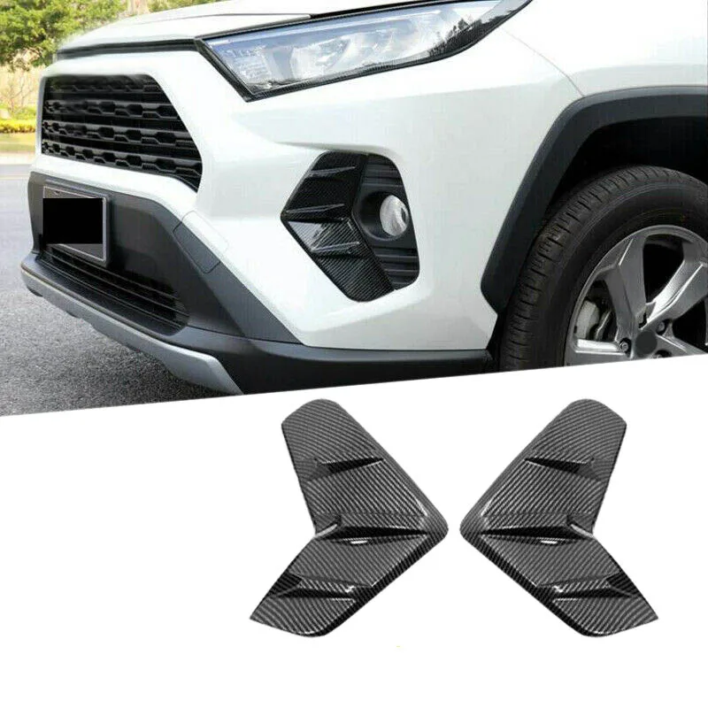Для Toyota Rav4 2019-2020 ABS углеродное волокно передний противотуманный светильник рамка
