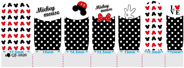 Mickey Minnie Decals Stickers Wrap Nails Cartoon Cute Nail Sticker Tips Decoration Nail Art Water Transfer Sticker