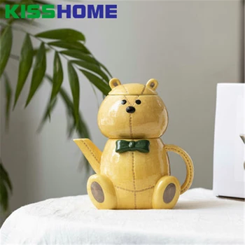 

Export Japanese orders, puppet bear, cloth pattern doll shape, mother and child kettle set, mug kettle