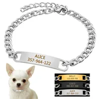 Customized Cat Chain Collar Free Engraved Puppy Kitten ID NamePlate Necklace Anti-lost Pet Collars For Small Dogs Cats Yorkshire 1