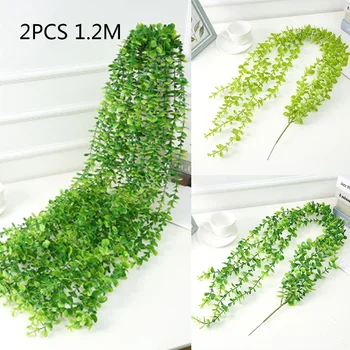 

2pc 102cm Artificial Plant Eucalyptus Wall Hanging Vine Decorative Flower Rattan For Home Wedding Party Shopping Mall Playground
