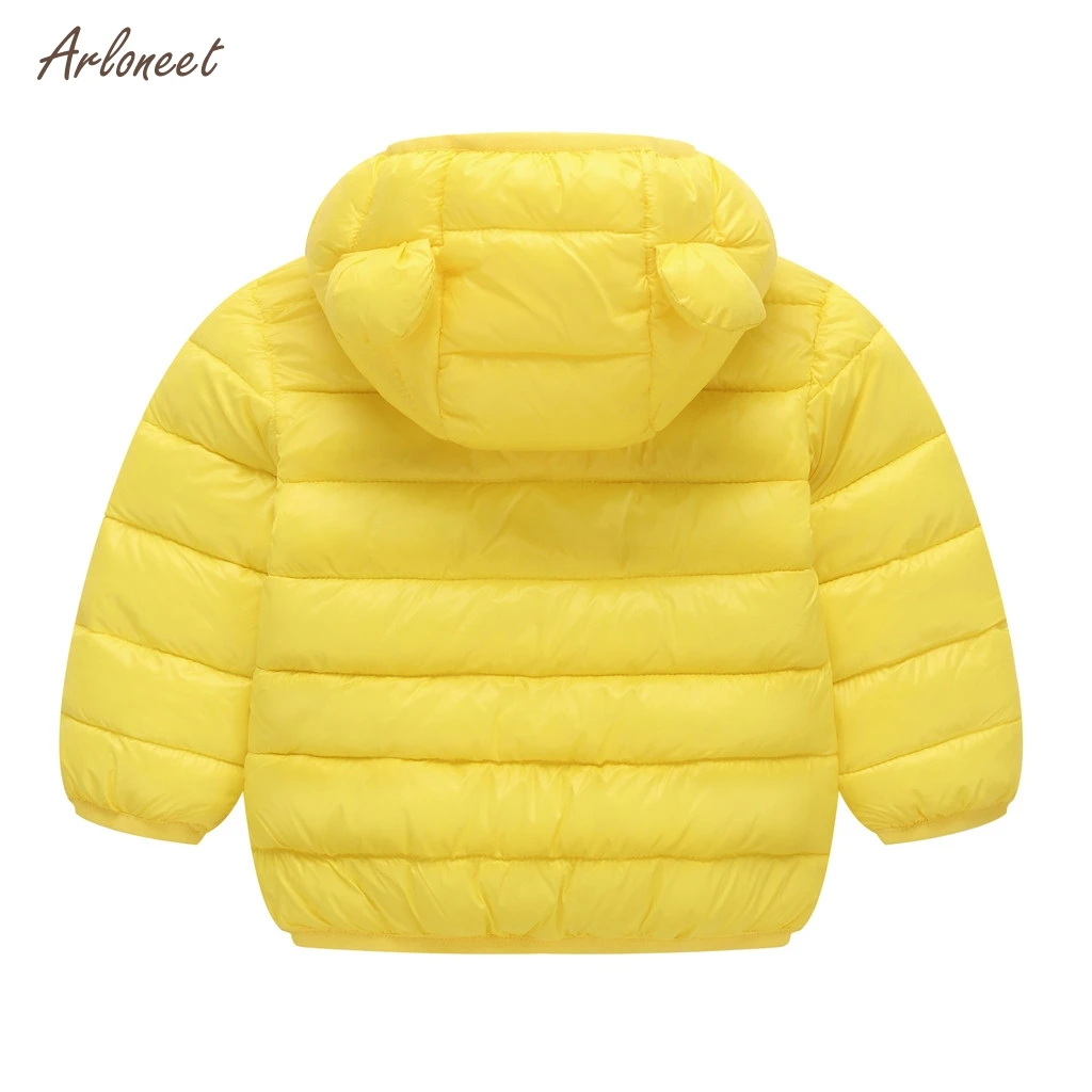 ARLONEET/Детское пальто; Осенняя детская куртка; Верхняя одежда для мальчиков; enfant; пальто; одежда для малышей; плотная зимняя толстовка на молнии с ушками для девочек; верхняя одежда;