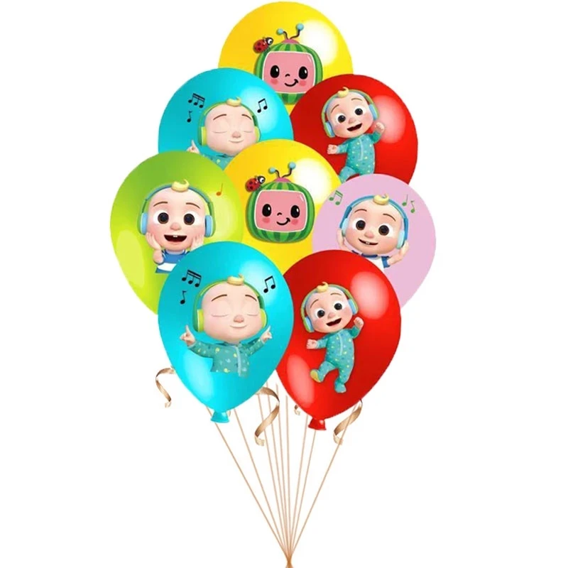 12pcs Cocomelon Theme Birthday Balloons 
