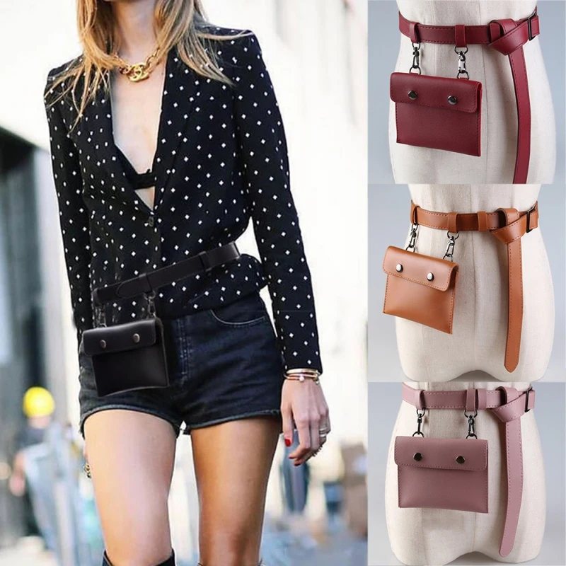 Z 2019 Лидер продаж модная сумка на пояс женская PU мини сумка кошелек Декоративная Сумка для ремня черный красный белый розовый поясная сумка