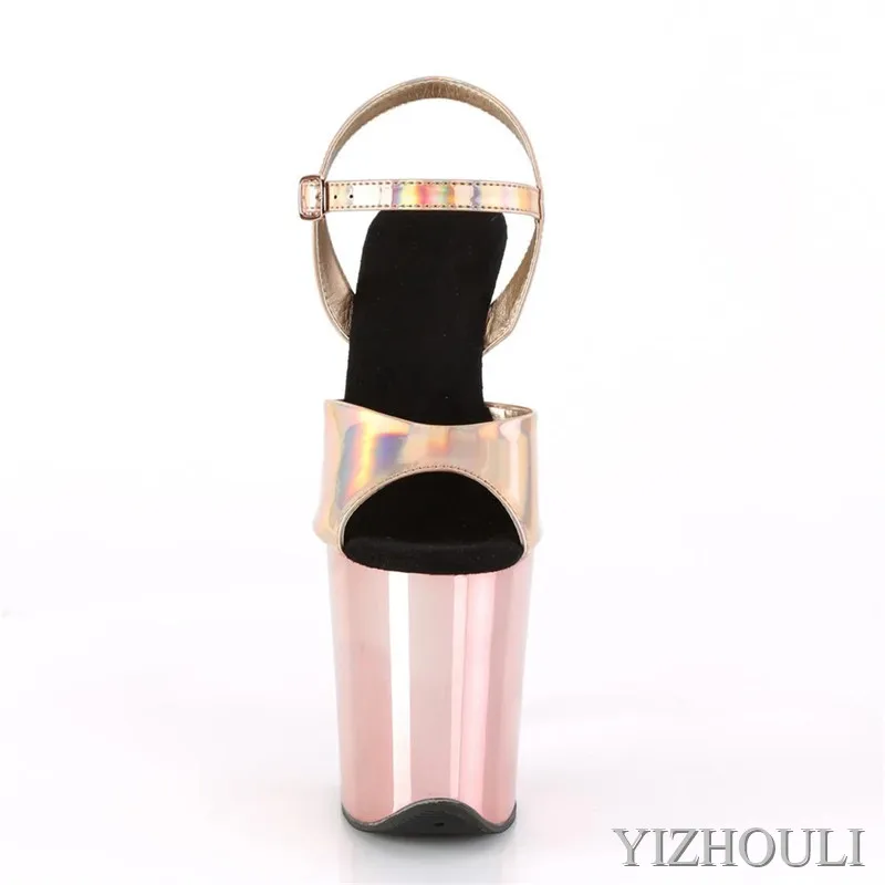Wedding party runway shoes with 8-inch heels, 20cm electroplated stilettos, sexy model dancing shoes