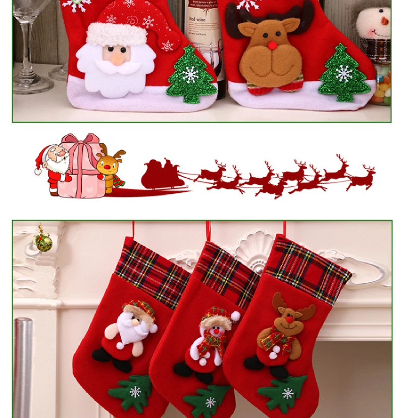 Santa Snowman Pendant Christmas Ornaments New Year Socks Christmas Decorations for Home Merry Christmas Tree Decorations Navidad