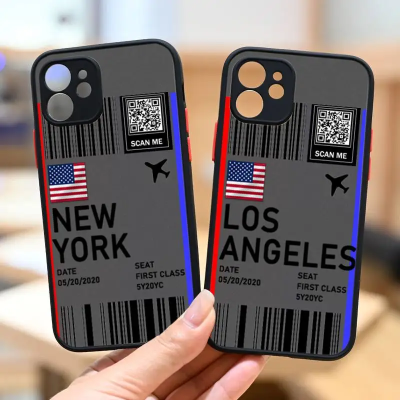 Plane Ticket City Paris Tokyo London First Class Phone Case For Iphone 13 8 7 Plus X XR 11 12 Mini Pro XS MAX Fundas Cover | Мобильные