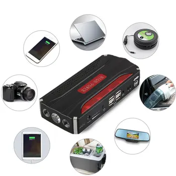 

Multifunctional 68800mAH 12V 4 USB Portable Mini Car Jump Starter Power Bank For Emergency Start Chargable Battery