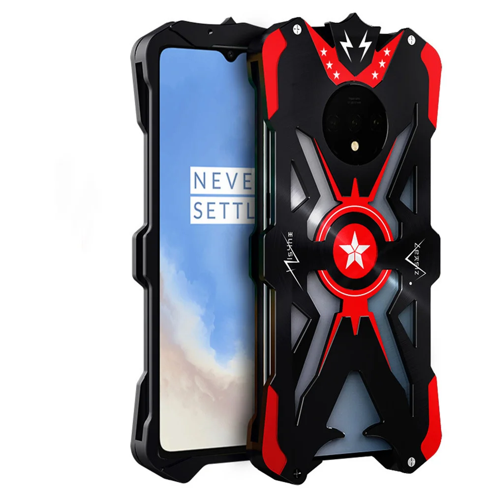 Для Oneplus 7T чехол для телефона ZIMON противоударный сверхмощный бронированный металлический алюминиевый защитный чехол для задней панели корпус Чехол