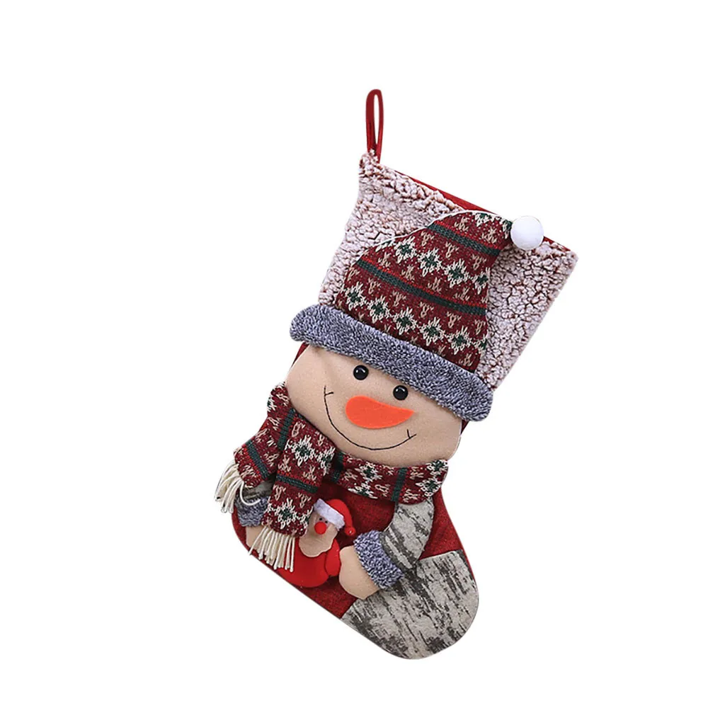 Большие рождественские носки, Подарочная сумка, милые, изысканные, модные, креативные, два дополнительных, праздничные, декоративные носки, Осень-зима, Висячие елки