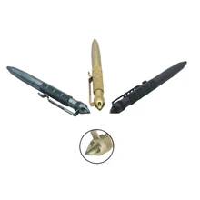 Stylo de poche tactique de défense en aluminium, stylo militaire antidérapant, tête en acier au tungstène, auto stylo brise verre, Kit de survie, 2021