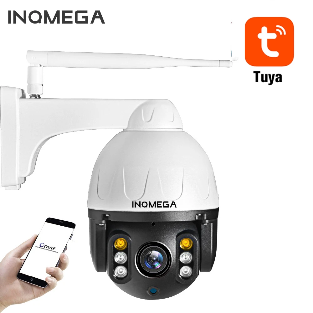 INQMEGA 2MP Tuya PTZ IP Camera Wifi Mini Speed Dome Camera Outdoor Waterproof Home security camera Metal Material Night Vision