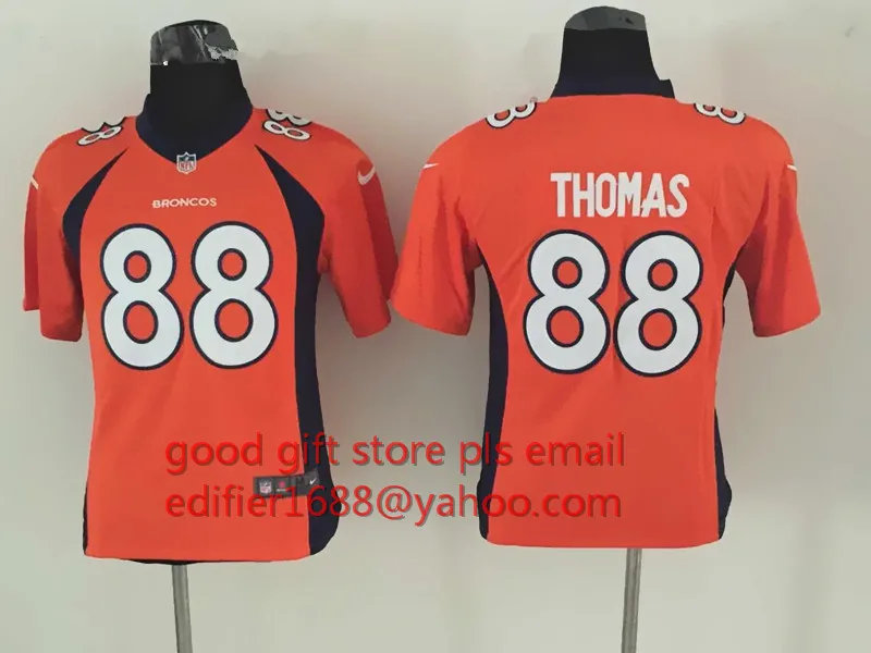 Прошитый Молодежный Денвер s Дети 94 demarus Ware 7 Джон Элвей 58 фон Миллер 88 Demaryius Томас 30 Энтони Дэвиса Джерси - Цвет: Цвет: желтый