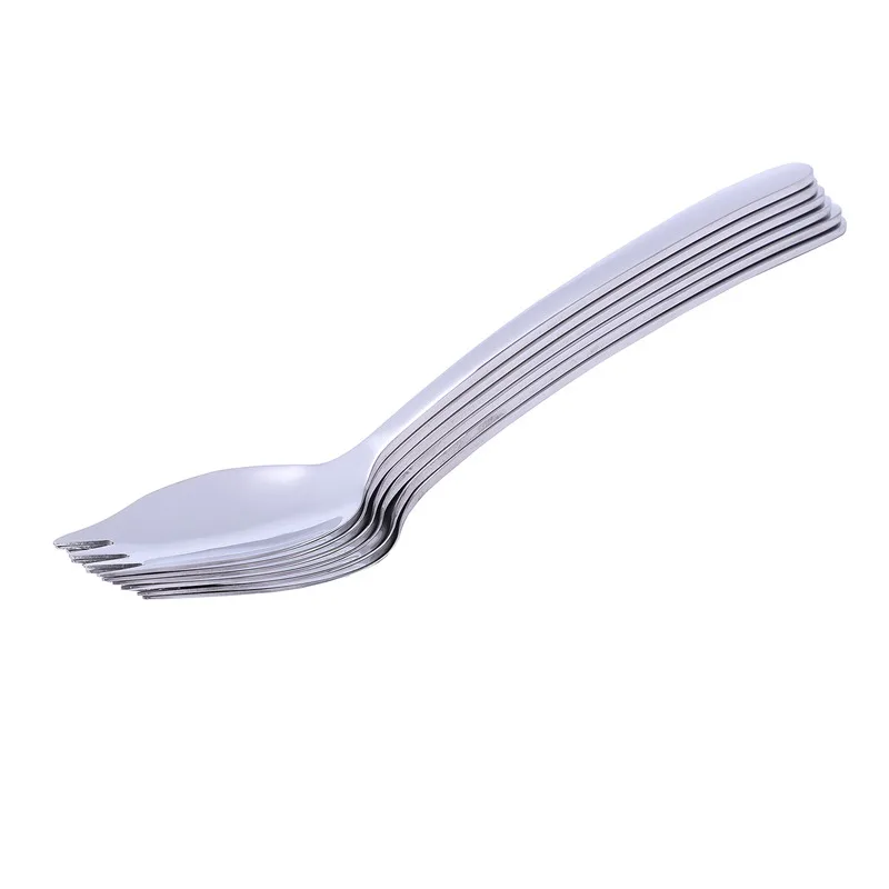 HHO-6-Piece 2 в 1 Многофункциональный Spork(ложка и вилка), 18/10 ложка и вилка из нержавеющей стали набор для лапши, макаронных изделий, фруктов и s