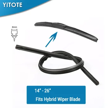 

YITOTE Wiper Refill Rubber Replacement for Hybrid Type Wiper Blades Surface with Teflon Technology Longer Life (Pack of 1)
