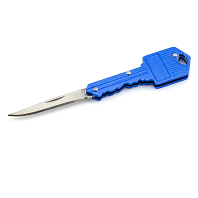 Портативный Кемпинг Открытый выживания карманный складной ключ Форма кольцо нож инструмент нож мини брелок для кемпинга нож инструмент многоцветный - Цвет: BL