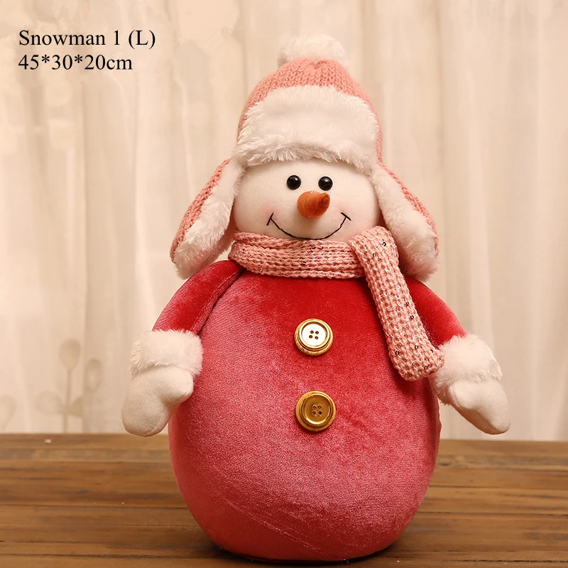 Snowman 1 L Новинка, милая Рождественская кукла, розовый Санта Клаус, вязаная шапка, снеговик, игрушки, рождественские фигурки, рождественский подарок для детей, украшения на рождественскую елку - Цвет: Snowman 1 L