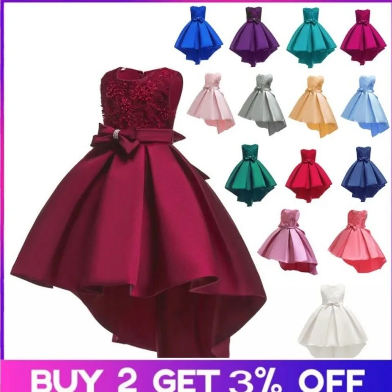 Детское платье принцессы; свадебное платье для девочек; БЕЗРУКАВНОЕ вечернее платье для девочек; платье со шлейфом на Рождество и День святого Валентина