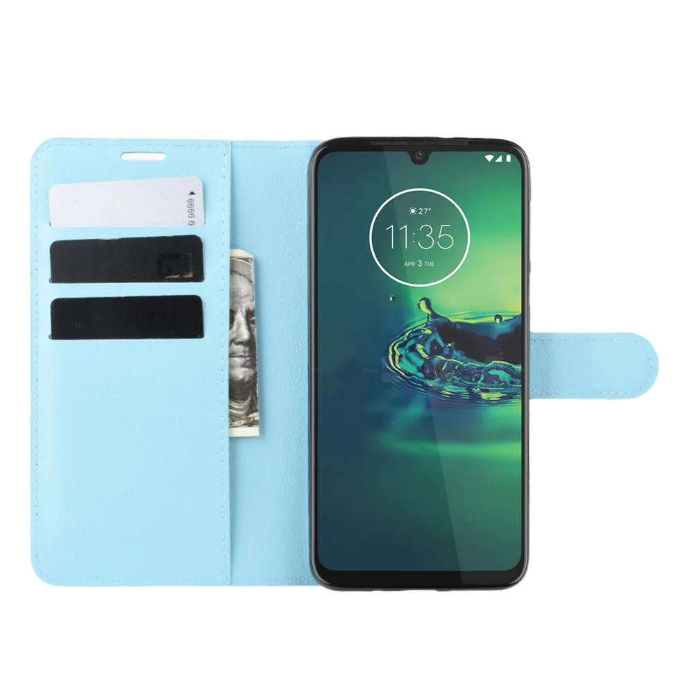 Синий Чехол XT2019 для Motorola Moto G8 Plus, чехол-кошелек с отделением для карт, Стильный флип-чехол, кожаный защитный чехол s black XT G8Plus G8 - Цвет: Синий